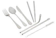 Load image into Gallery viewer, Green Team Steel Cutlery Set
