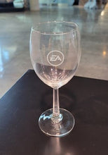 Load image into Gallery viewer, EA wine glass with satin etch logo, 10oz.
