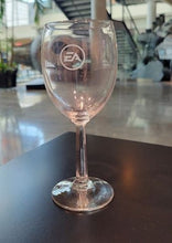 Load image into Gallery viewer, EA wine glass with satin etch logo, 10oz.
